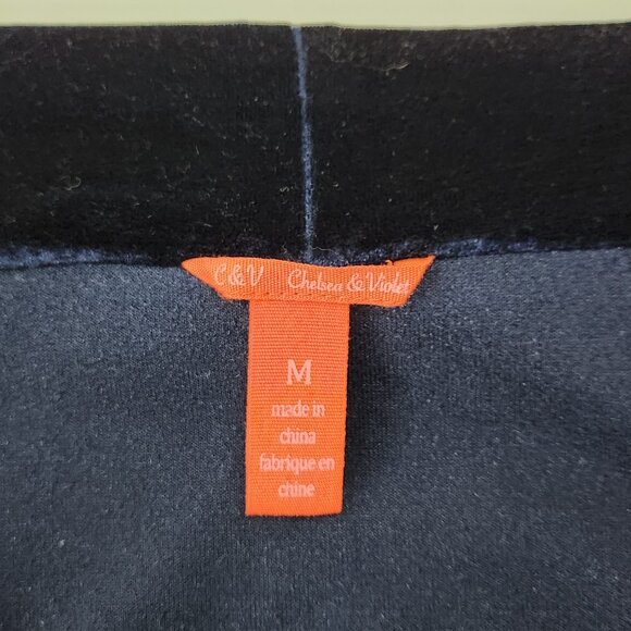 Chelsea & Violet Velvet Off the Shoulder Dress Medium M Blue Crossover Goth B05X - Picture 3 of 5